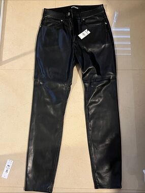 Express Glossy Black Faux Leather Skinny Pants